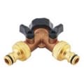 Y elosztó réz, műanyag csappal 3/4