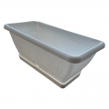Balkonláda Monaco 40 cm-es, fehér + alátét