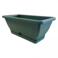Balkonláda Monaco 40 cm-es, zöld + alátét