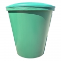 Hordó, műanyag esővíz tároló, zöld, csappal, tetővel (300 l)