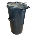 Utcai kuka, fekete, kerek (110 l-es)
