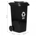 Utcai kuka (120 l-es, kerekes, fekete)