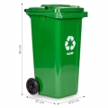Utcai kuka (120 l-es, kerekes, zöld)